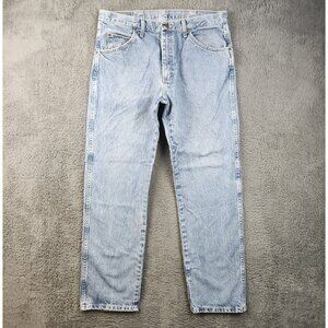 Wrangler Five Star Premium Denim Regular Fit Jean Men's 36x32 Blue Light Wash